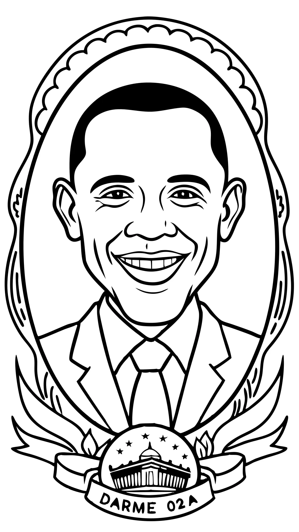 Página para colorear de Barack Obama